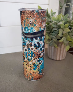 Western cow skull 20 oz insulated tumbler