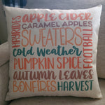 Load image into Gallery viewer, Fall words pillow cover
