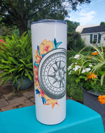 Load image into Gallery viewer, Nautical floral 20 oz insulated tumbler
