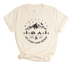 Eat sleep camp repeat tshirt