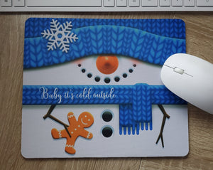 Snowman mouse pad